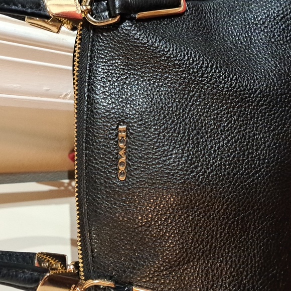 Coach Madison Kelsey Black Leather Satchel, Shoulder/ Crossbody NEW - Picture 8 of 17